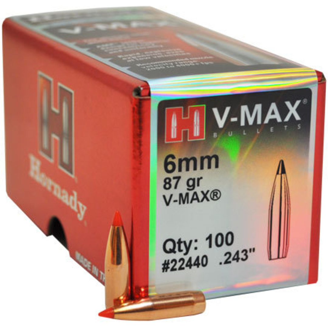 Hornady VMax Varmint 6mm 87gr 22440 Box of 100 image 1